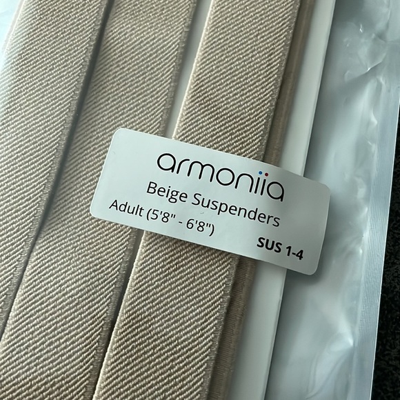 IVORY CREAM BEIGE SUSPENDERS Wedding Formal - Picture 4 of 5